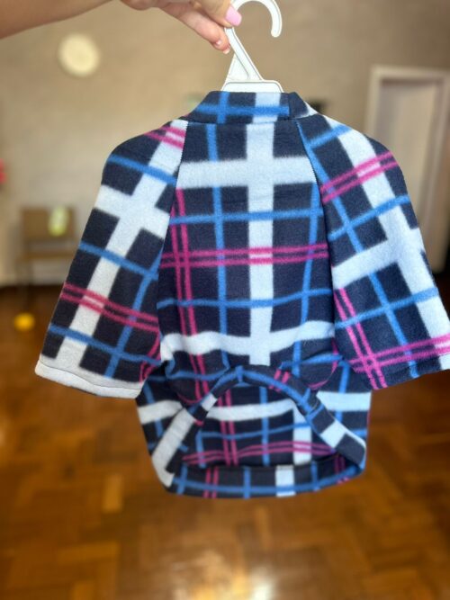 Roupinha de Soft/Microsoft - Laluna (Estampa Xadrez Roxo, Azul e Preto e Capuz ) - Imagem 2