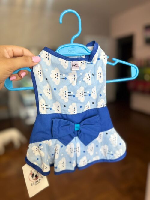 Vestido Estampado Azul De Nuvem - Laluna