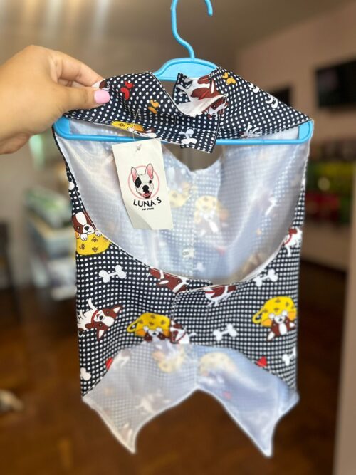 Capa Para Machinho Estilo Smoking Estampa de Cachorrinho - Laluna - Imagem 2
