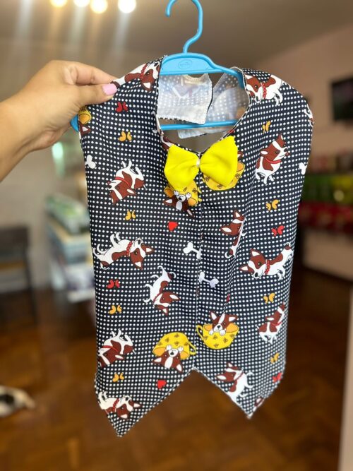Capa Para Machinho Estilo Smoking Estampa de Cachorrinho - Laluna