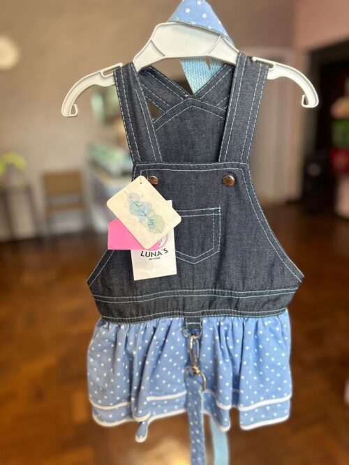 Peitoral Jardineira Jeans Estrela - Oh My Dog